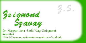 zsigmond szavay business card
